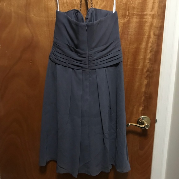 Strapless Grey Bridesmaid Dress - Picture 2 of 5